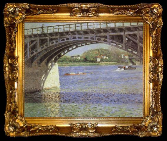 framed  Gustave Caillebotte The Bridge at Argenteuil and the Seine, ta009-2